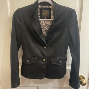 Outback Red Women's Black Blazer Size XS Paisley Lined EUC